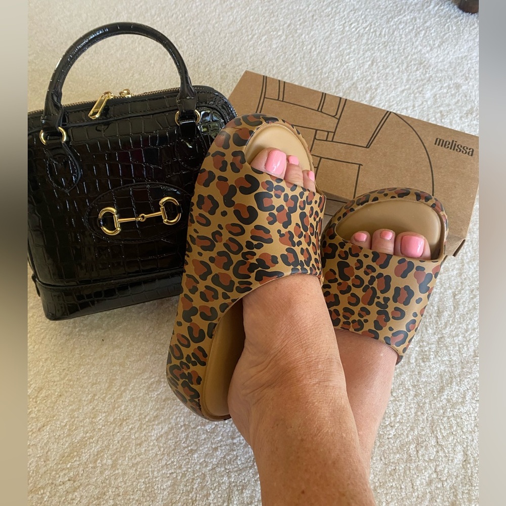MELISSA JELLIES! New! Leopard Print Women's Slides, SIZE 9 sold out everywhere